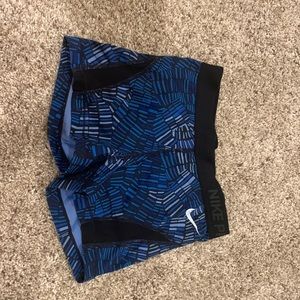 Blue Patterned Nike Pros